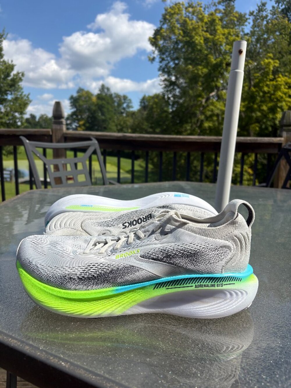 Brooks Adrenaline GTS 25 Mens 10.5 Running/Walking Shoes Gray Neon B/G Colorway - Picture 1 of 7